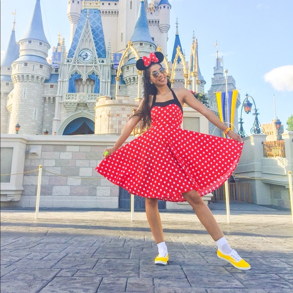 Red white and black polka dot dress - Picture 2 of 2